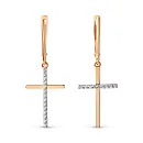 Серьги из красного золота с фианитами