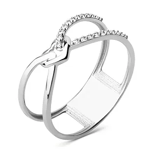 Кольцо из белого золота с фианитами