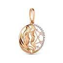 Подвеска из красного золота с фианитами