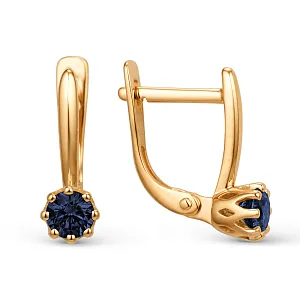 Серьги из красного золота с корундами