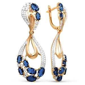 Серьги из красного золота с корундами