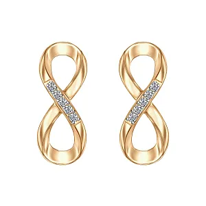 Серьги из красного золота с бриллиантами