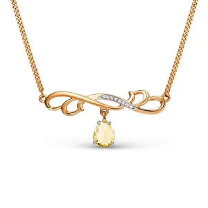 Колье из красного золота с цитрином