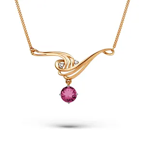 Колье из красного золота с корундом