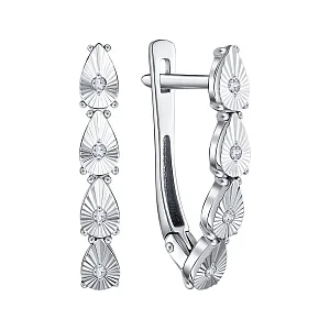 Серьги из белого золота с бриллиантами