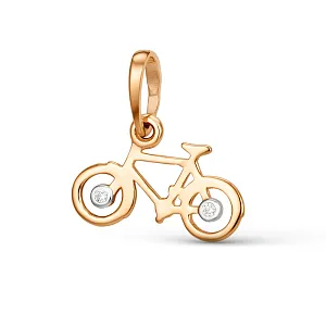 Подвеска из красного золота с фианитами