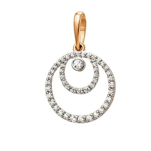 Подвеска из красного золота с фианитами