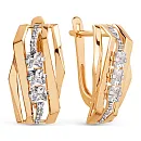 Серьги из красного золота с фианитами