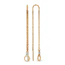 Серьги продевки из красного золота с фианитами