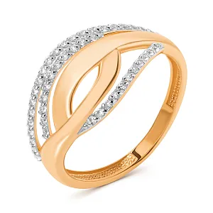 Кольцо из красного золота с фианитами