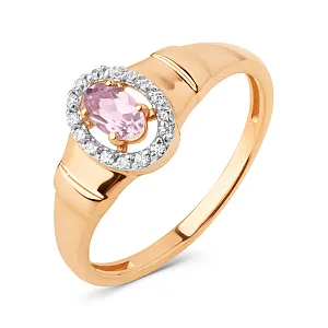 Кольцо из красного золота с аметистом