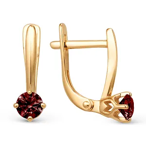 Серьги из красного золота с гранатами