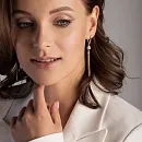 Серьги из красного золота с фианитами