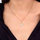 Подвеска из красного золота с фианитами