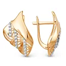 Серьги из красного золота с фианитами