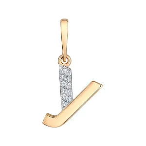 Подвеска из красного золота с фианитами