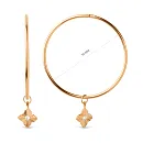 Серьги конго из красного золота с фианитами