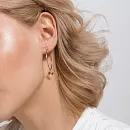 Серьги конго из красного золота с фианитами