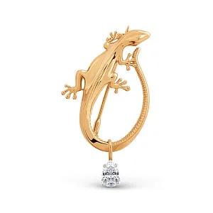 Булавка из красного золота с фианитом