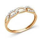 Кольцо из красного золота с фианитами