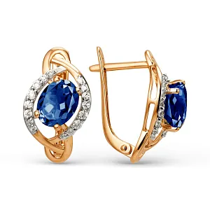 Серьги из красного золота с корундами