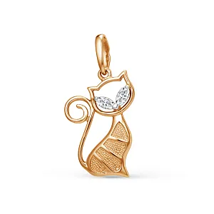 Подвеска из красного золота с фианитами