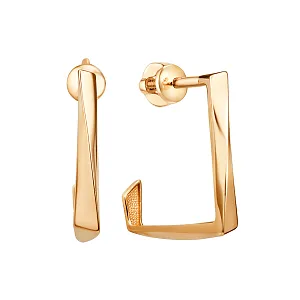 Серьги пусеты из красного золота