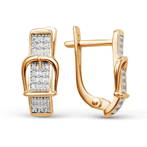 Серьги из красного золота с фианитами