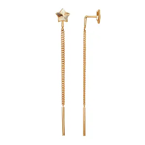 Серьги продевки из красного золота