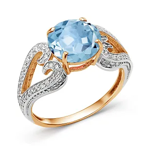 Кольцо из красного золота с топазом