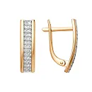 Серьги из красного золота с фианитами