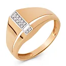 Кольцо из красного золота с фианитами