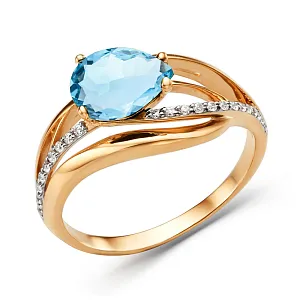 Кольцо из красного золота с топазом