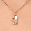 Подвеска из красного золота с фианитами