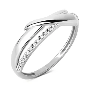 Кольцо из белого золота с фианитами