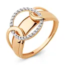 Кольцо из красного золота с фианитами