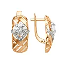 Серьги из красного золота с фианитами