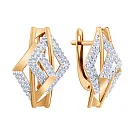 Серьги из красного золота с фианитами