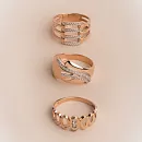 Кольцо из красного золота с фианитом