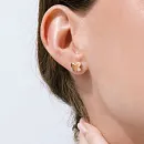 Серьги пусеты из красного золота с фианитами