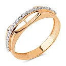 Кольцо из красного золота с фианитами