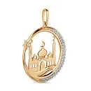 Подвеска из красного золота с фианитами