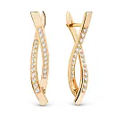 Серьги из красного золота с фианитами