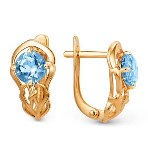 Серьги из красного золота с топазами