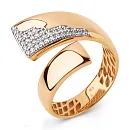 Кольцо из красного золота с фианитами