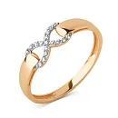 Кольцо из красного золота с фианитами