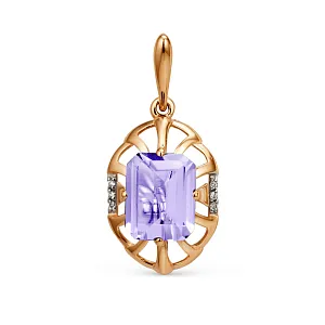 Подвеска из красного золота с аметистом