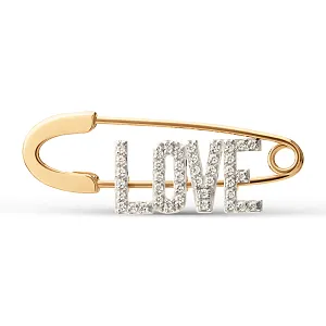 Булавка из красного золота с фианитами