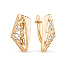 Серьги из красного золота с фианитами