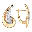 Серьги из красного золота с фианитами